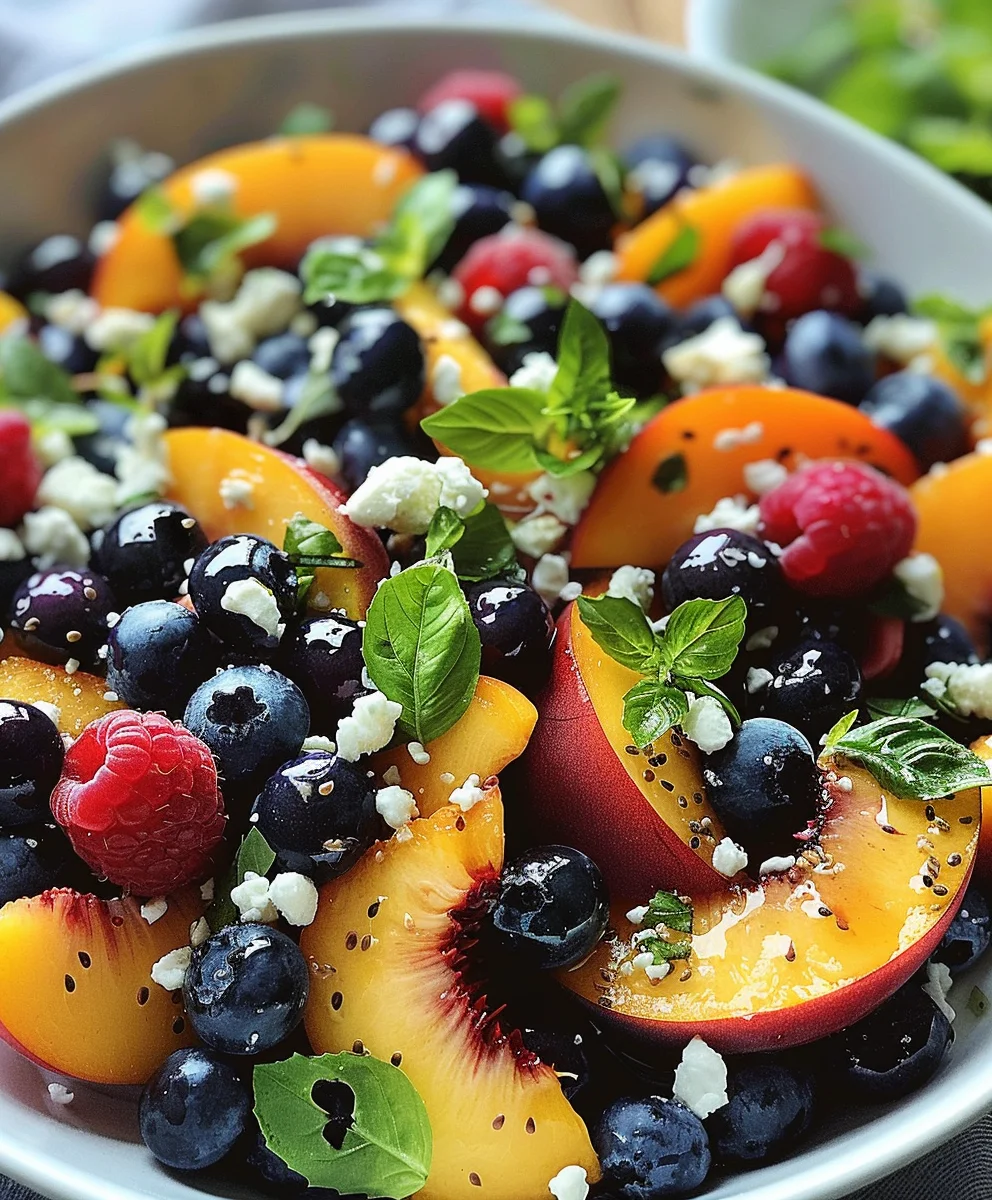 Blueberry Peach Feta Salad: Sweet & Savory Summer Delight