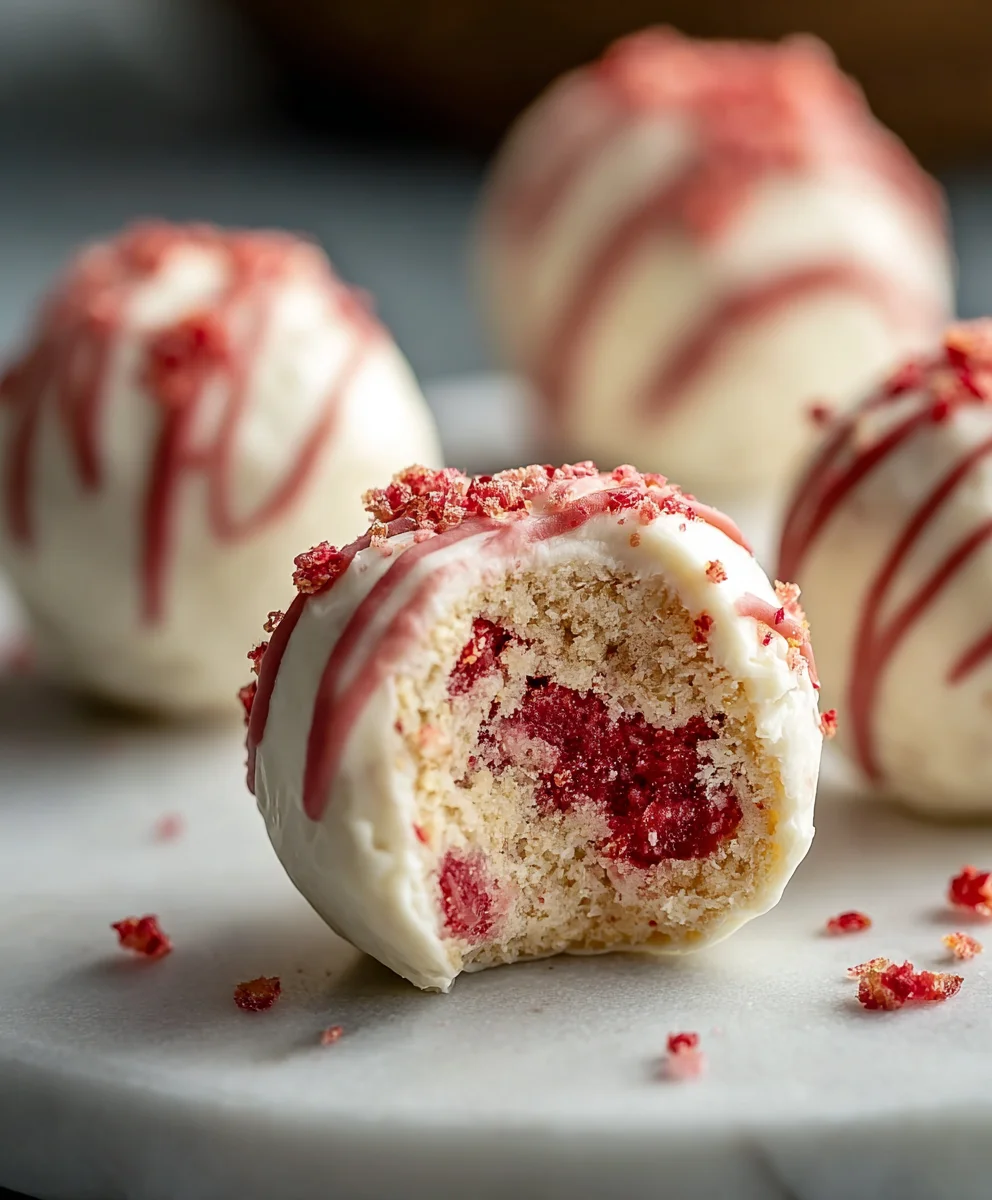 Delicious Strawberry Cheesecake Protein Balls