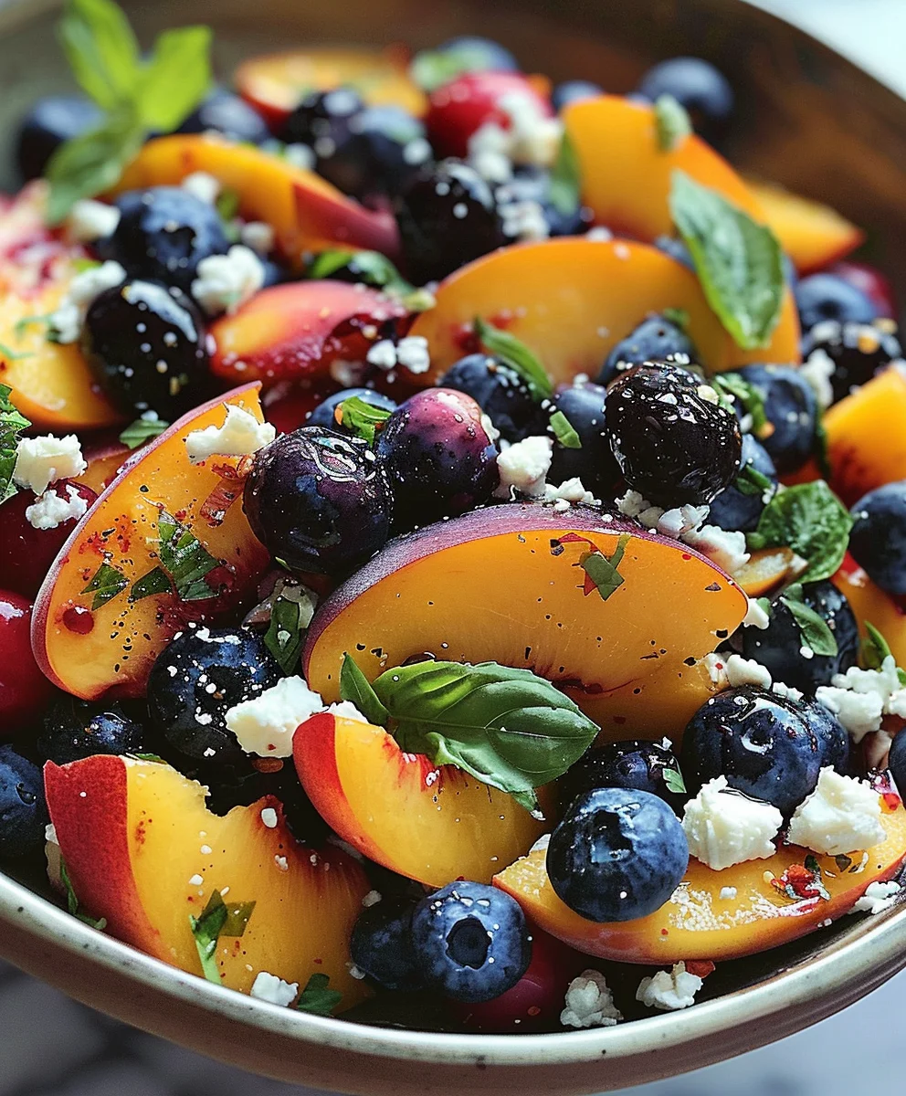 Blueberry Peach Feta Salad: Sweet & Savory Summer Delight