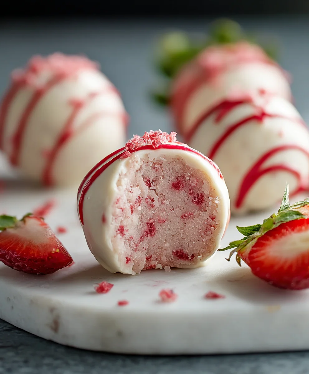 Best Strawberry Cheesecake Protein Balls | No-Bake Treat