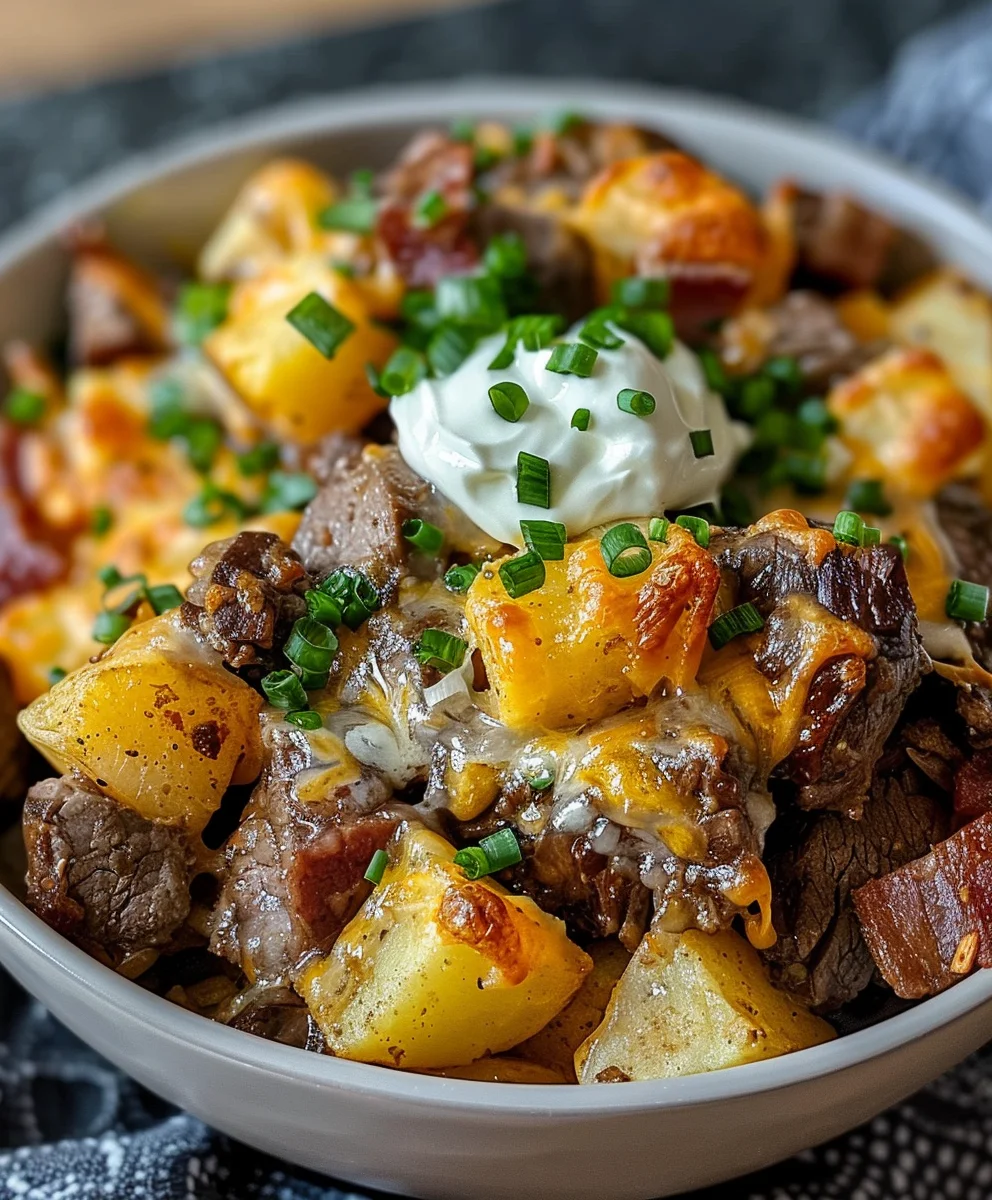Crockpot Loaded Steak and Potato Bake: Simple Slow Cooker