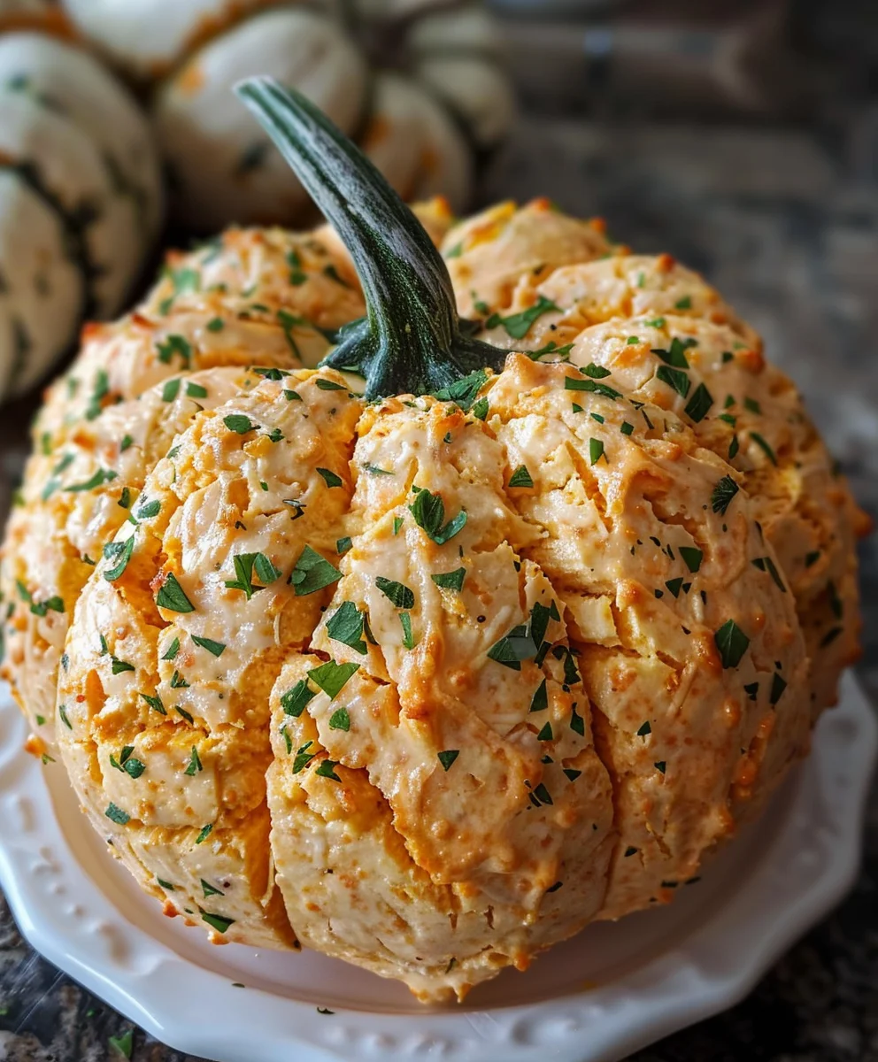 Festive Pumpkin Shaped Cheese Ball Recipe: Easy & Delicious