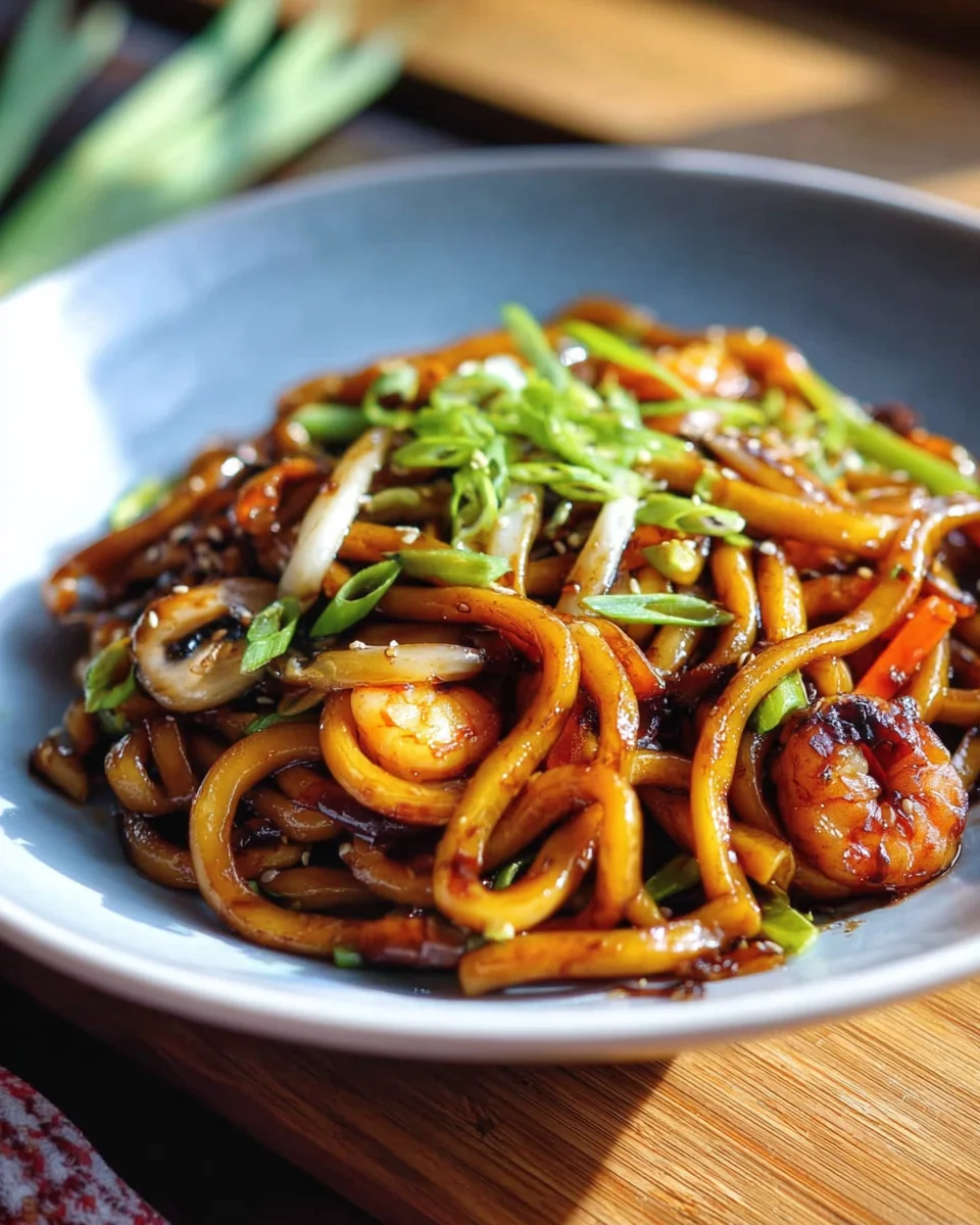 Quick & Easy Yaki Udon With Shrimps for Dinner Tonight