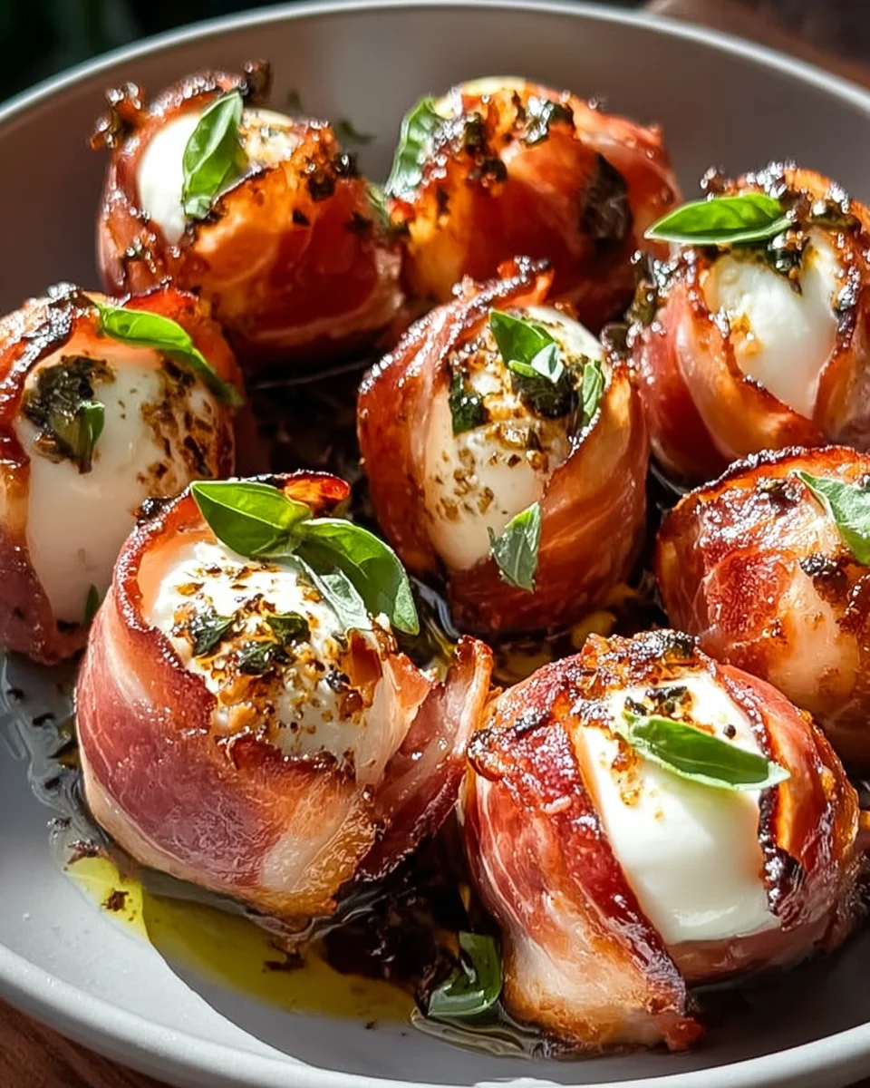 Beef Prosciutto Wrapped Mozzarella Bites: Savory Appetizer!
