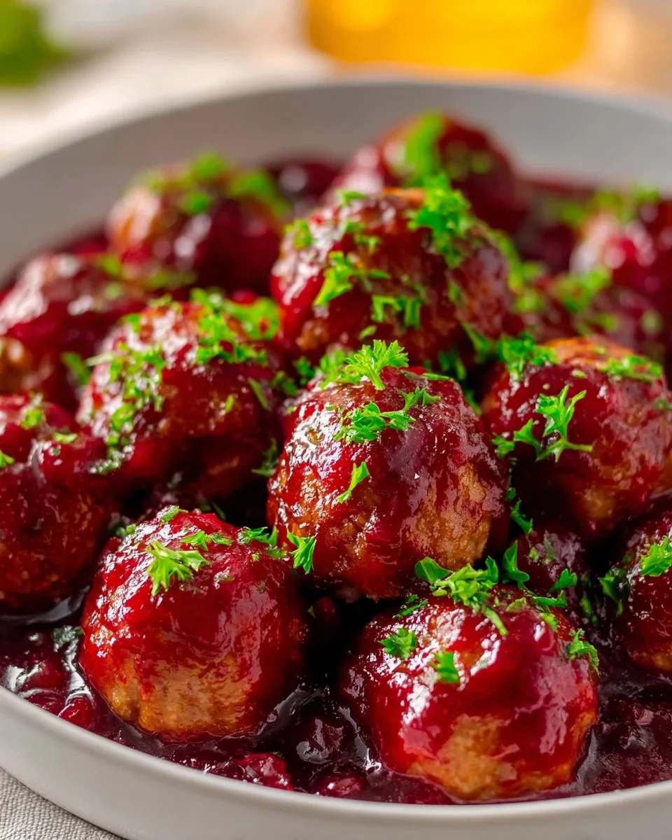 Quick & Easy Christmas Cranberry Beef Meatballs!