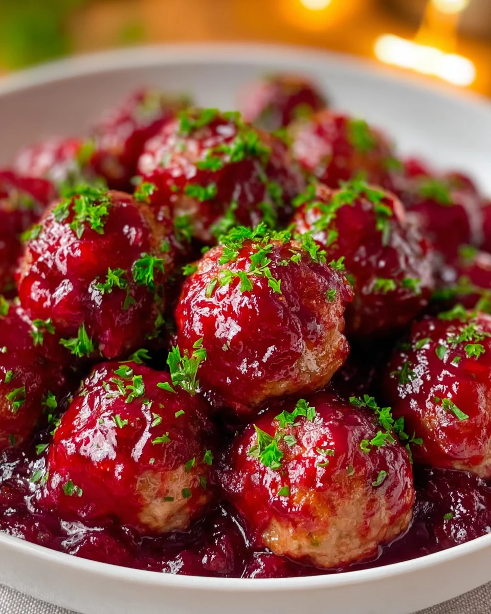 Quick & Easy Christmas Cranberry Beef Meatballs!
