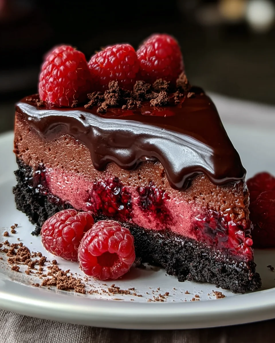 Rich Dark Chocolate Raspberry Cheesecake Perfection