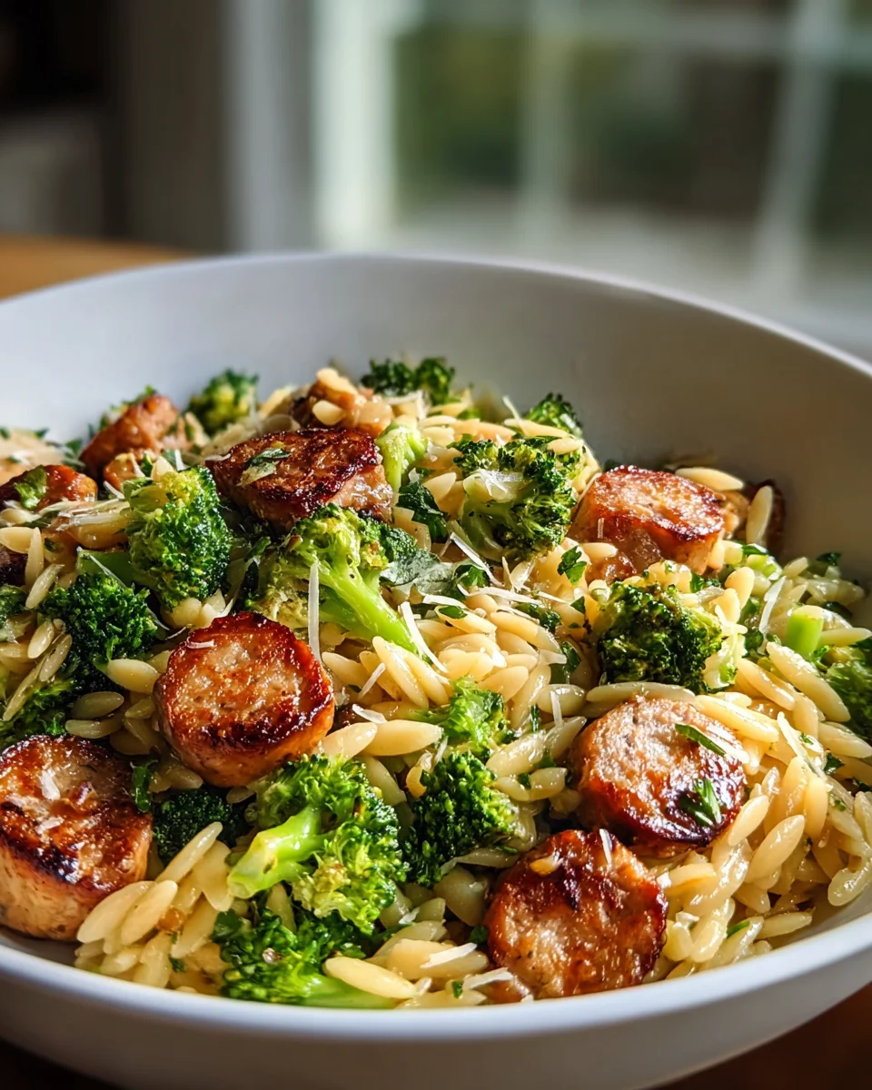 Chicken Sausage & Broccoli Orzo: Quick, Easy & Flavorful!