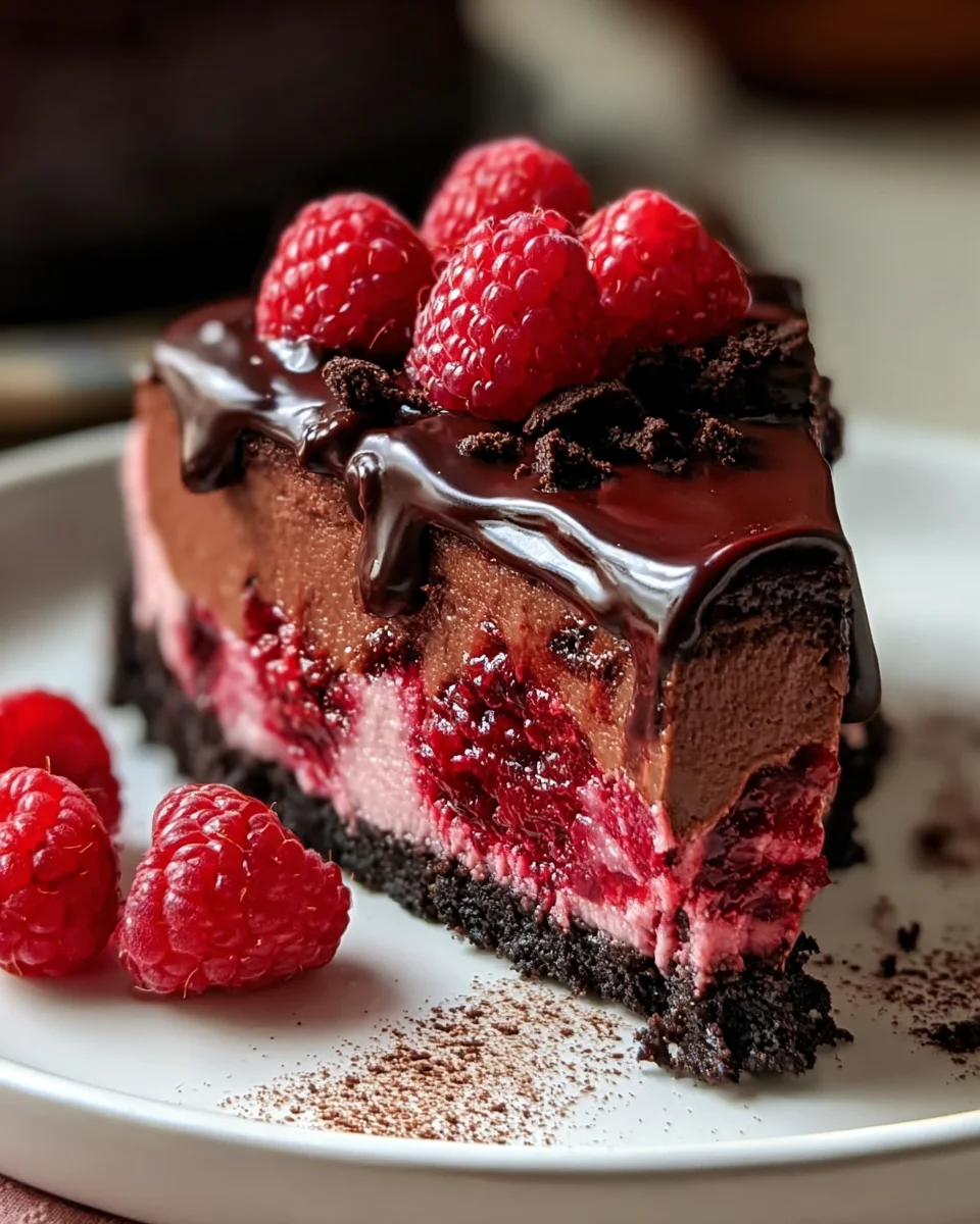 Rich Dark Chocolate Raspberry Cheesecake Perfection