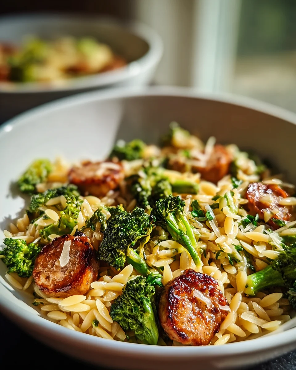 Chicken Sausage & Broccoli Orzo: Quick, Easy & Flavorful!