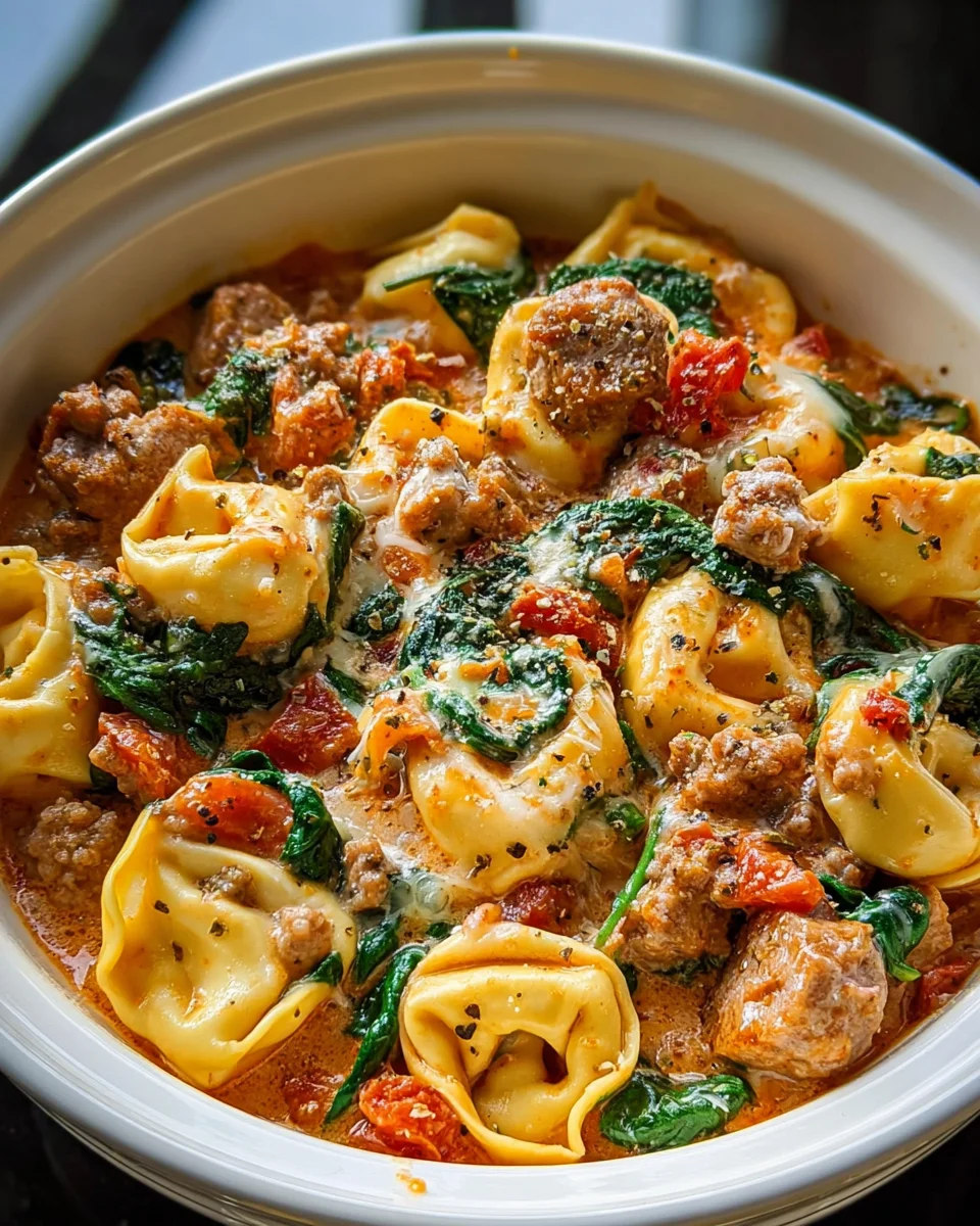 Crockpot Beef Sausage Tortellini: Creamy Comfort Dinner