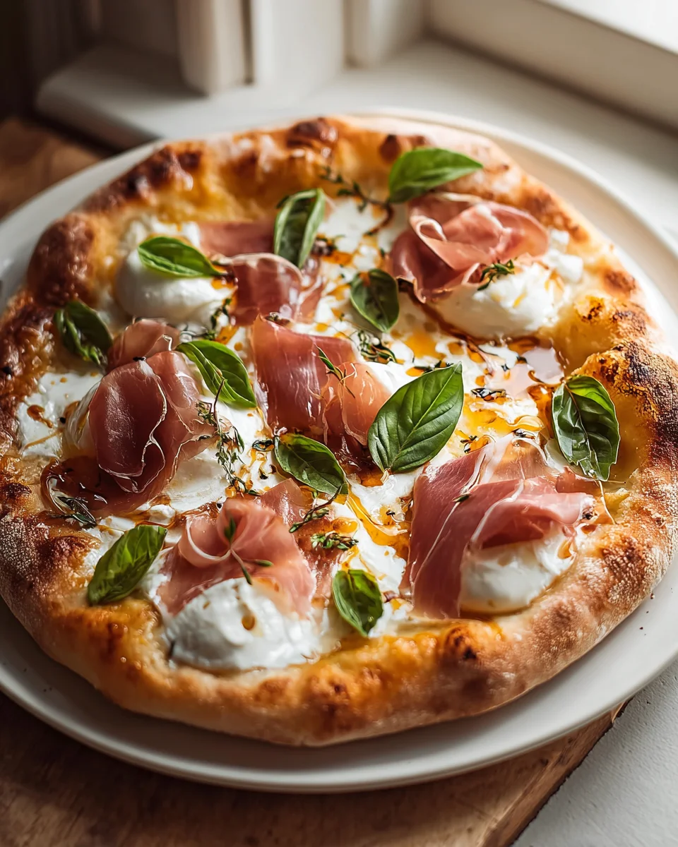 Prosciutto And Honey Burrata Pizza