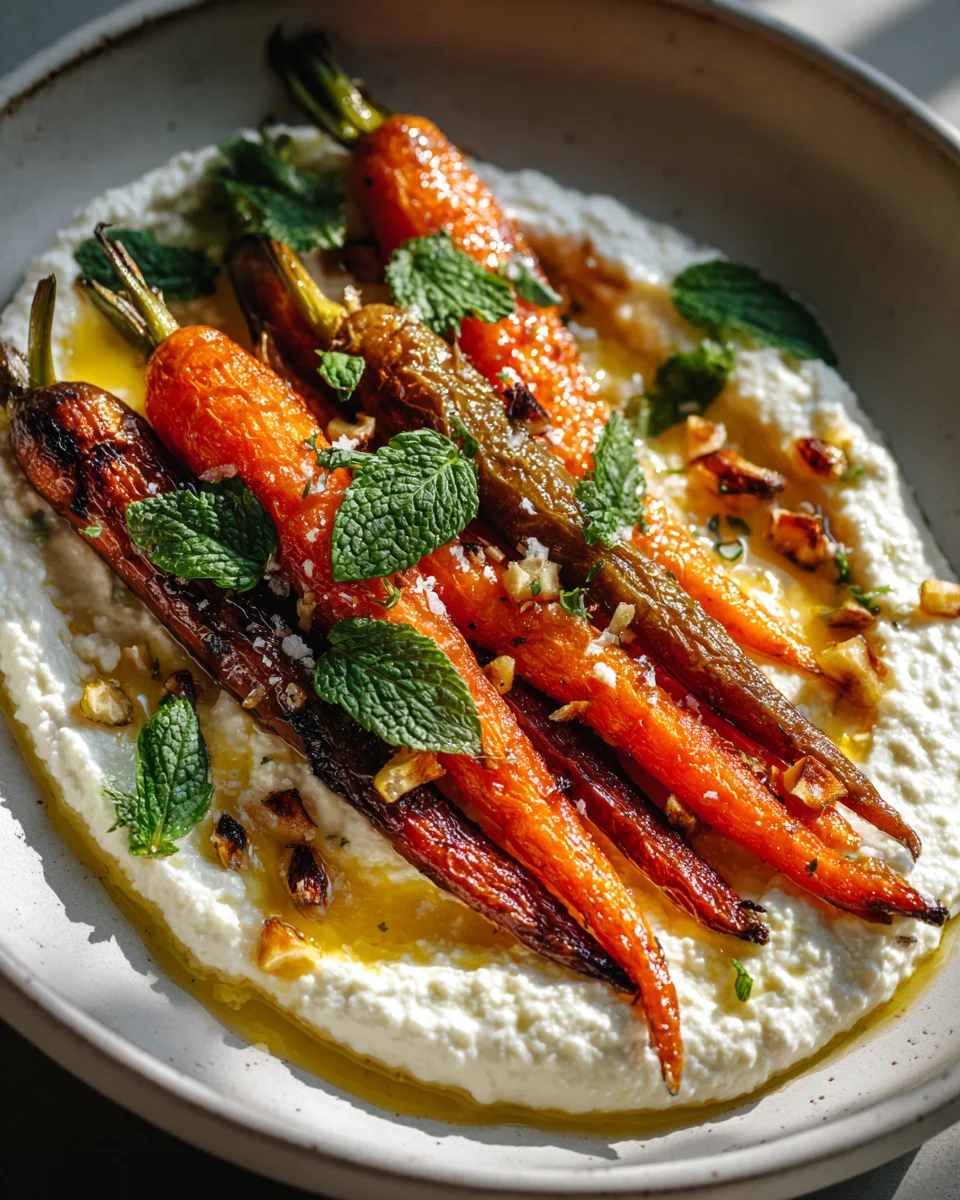 Roasted Carrots With Whipped Ricotta & Hot Honey