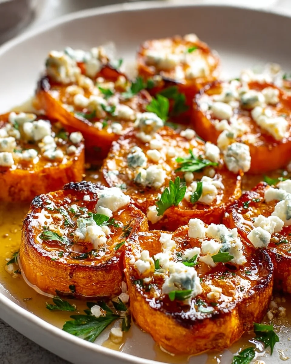 Roasted Sweet Potato Rounds With Honey Feta