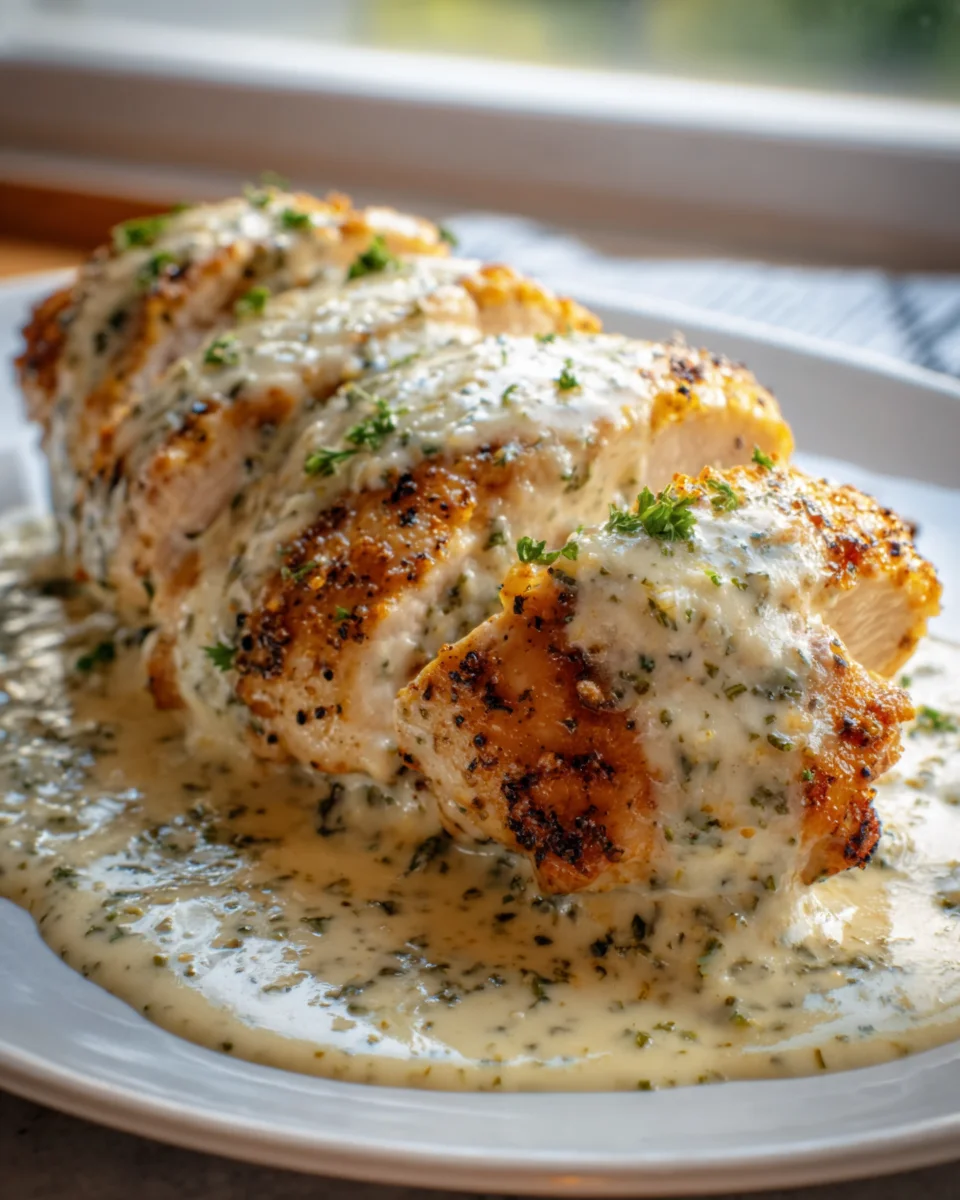 Baked Caesar Chicken with Creamy Parmesan Sauce Delight