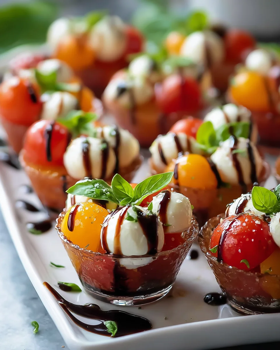 Delicious Christmas Mini Caprese Salad Cups for Festive Parties