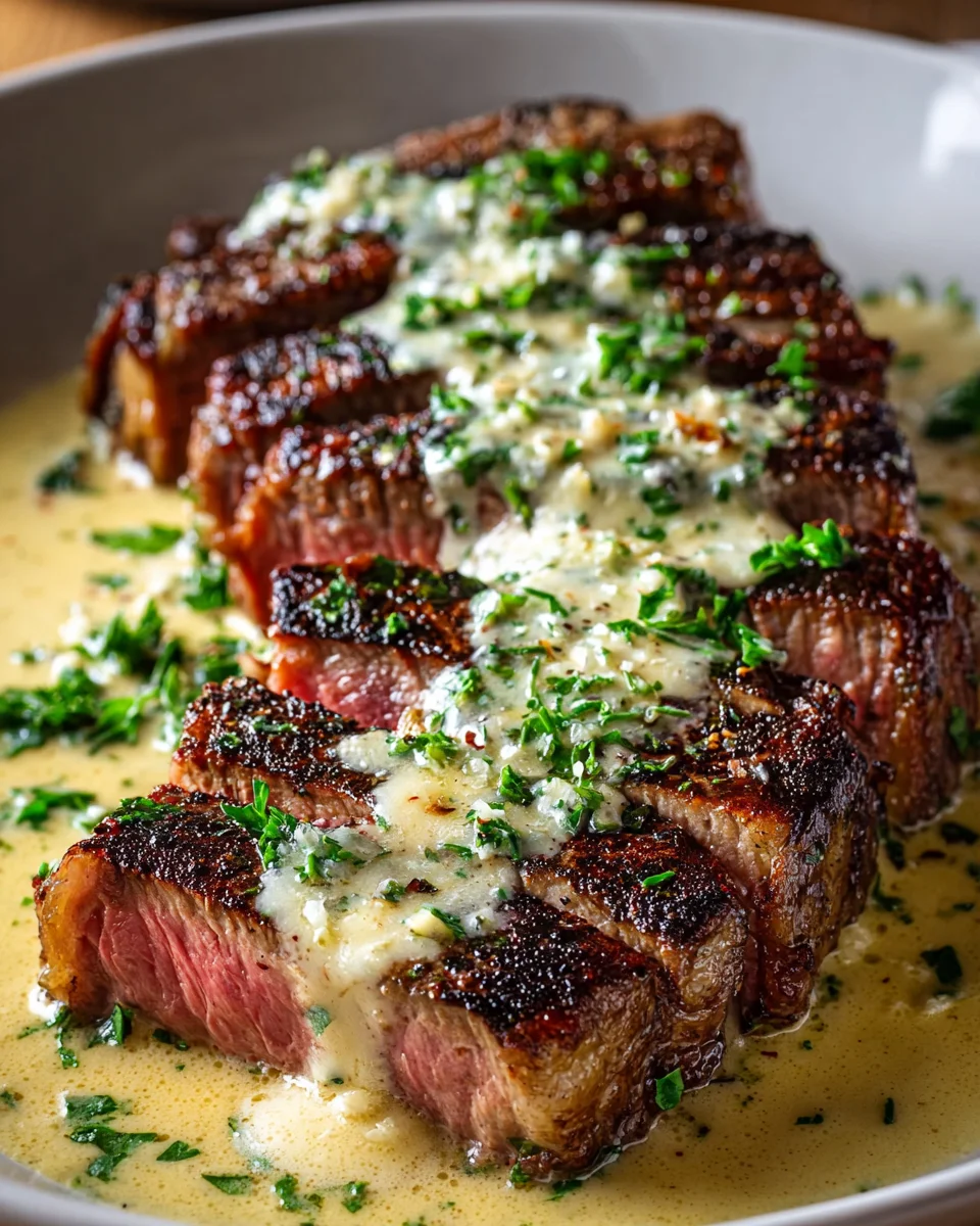 Garlic Butter Steak with Parmesan Cream Sauce Recipe Delight