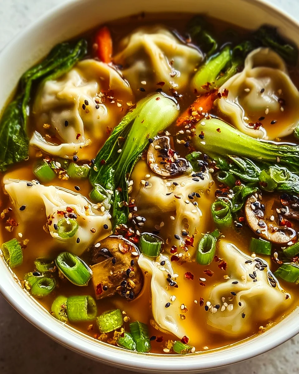 Delicious & Easy Asian Dumpling Potsticker Beef Soup