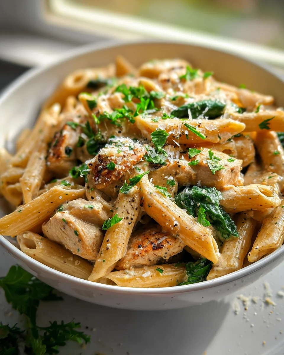 Quick & Healthy Garlic Parmesan Chicken Pasta Recipe