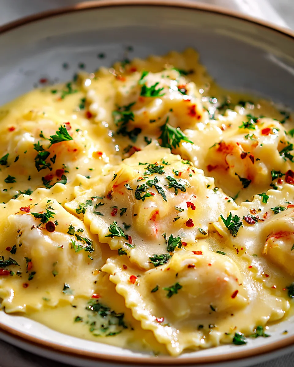 Lobster Ravioli in Lemon Butter Sauce