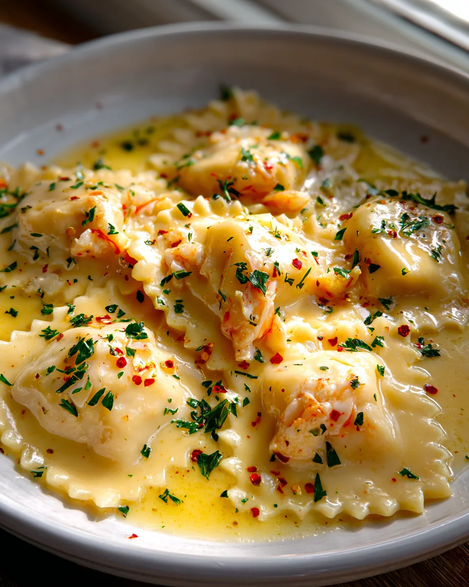 Lobster Ravioli in Zesty Lemon Butter Sauce Recipe