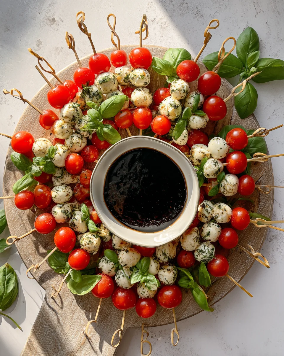 Bright & Festive Christmas Caprese Wreath: Holiday Appetizer