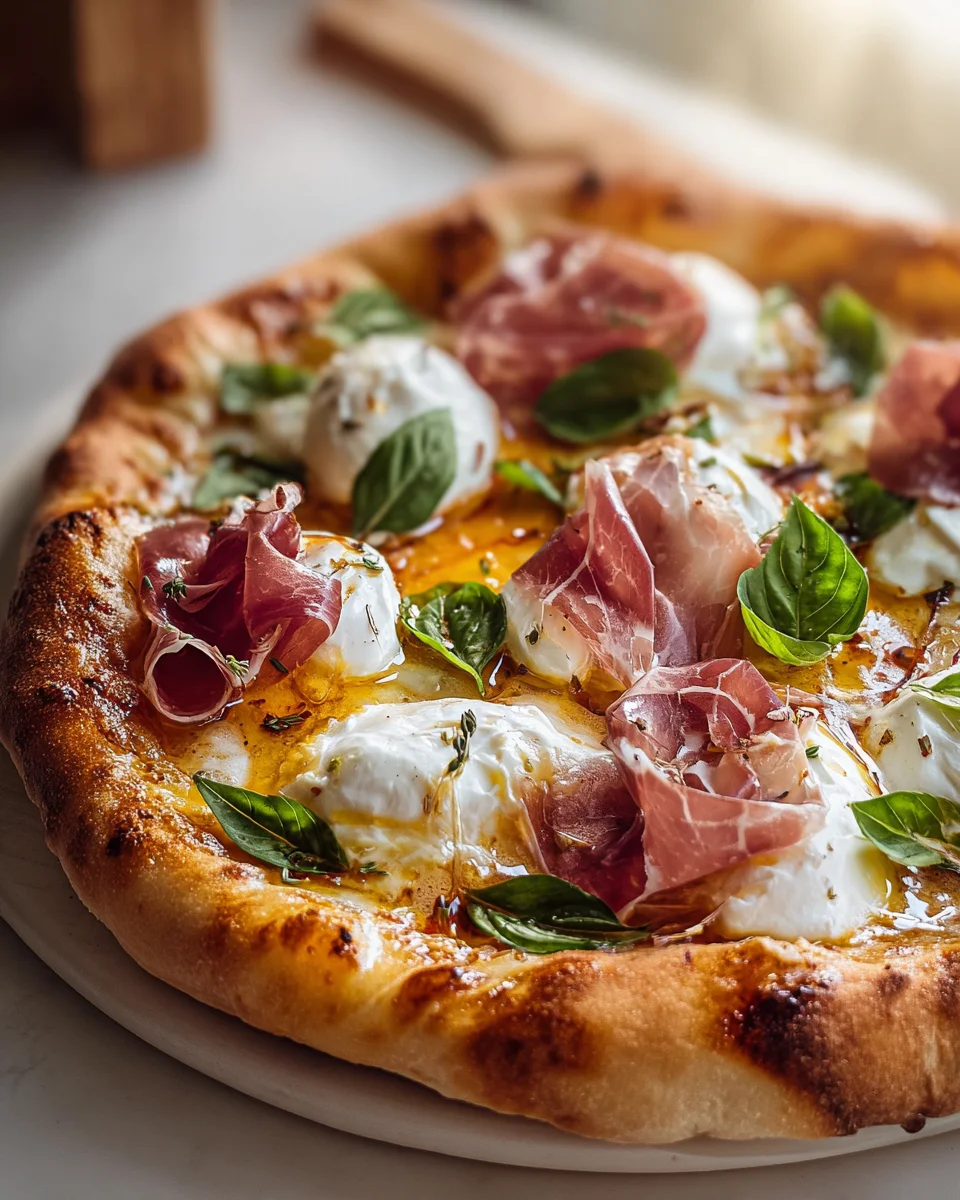 Delicious Beef Prosciutto and Honey Burrata Pizza Recipe