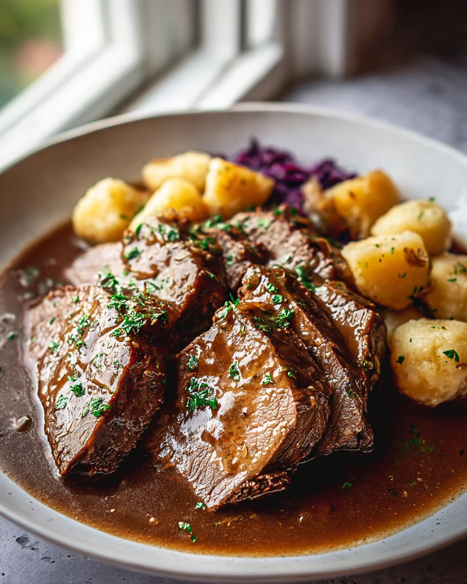 Delicious Sauerbraten German Pot Roast Recipe with Beef Tips