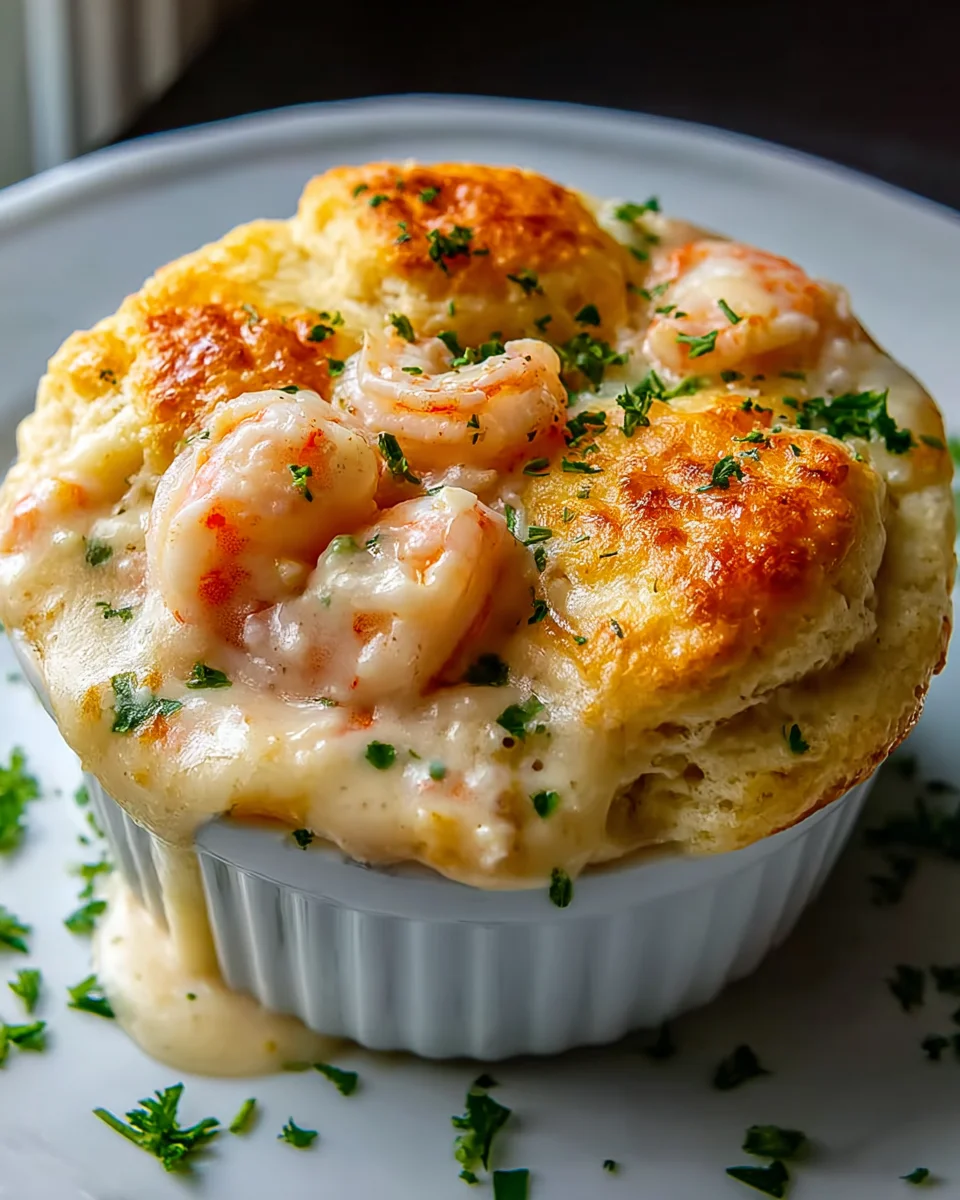 Shrimp Lobster Cheddar Bay Biscuit Pot Pie Delight Recipe