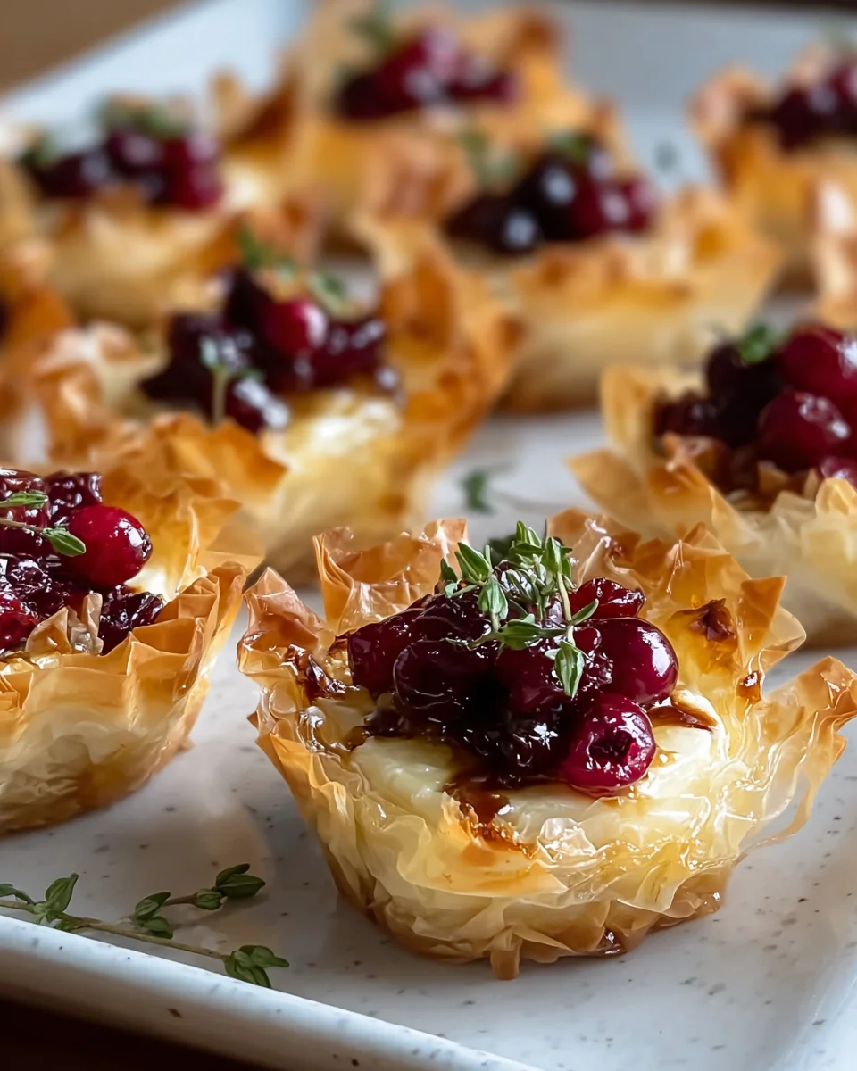 Cranberry Brie Thyme Phyllo Cups: A Sweet and Savory Treat for Festive Gatherings