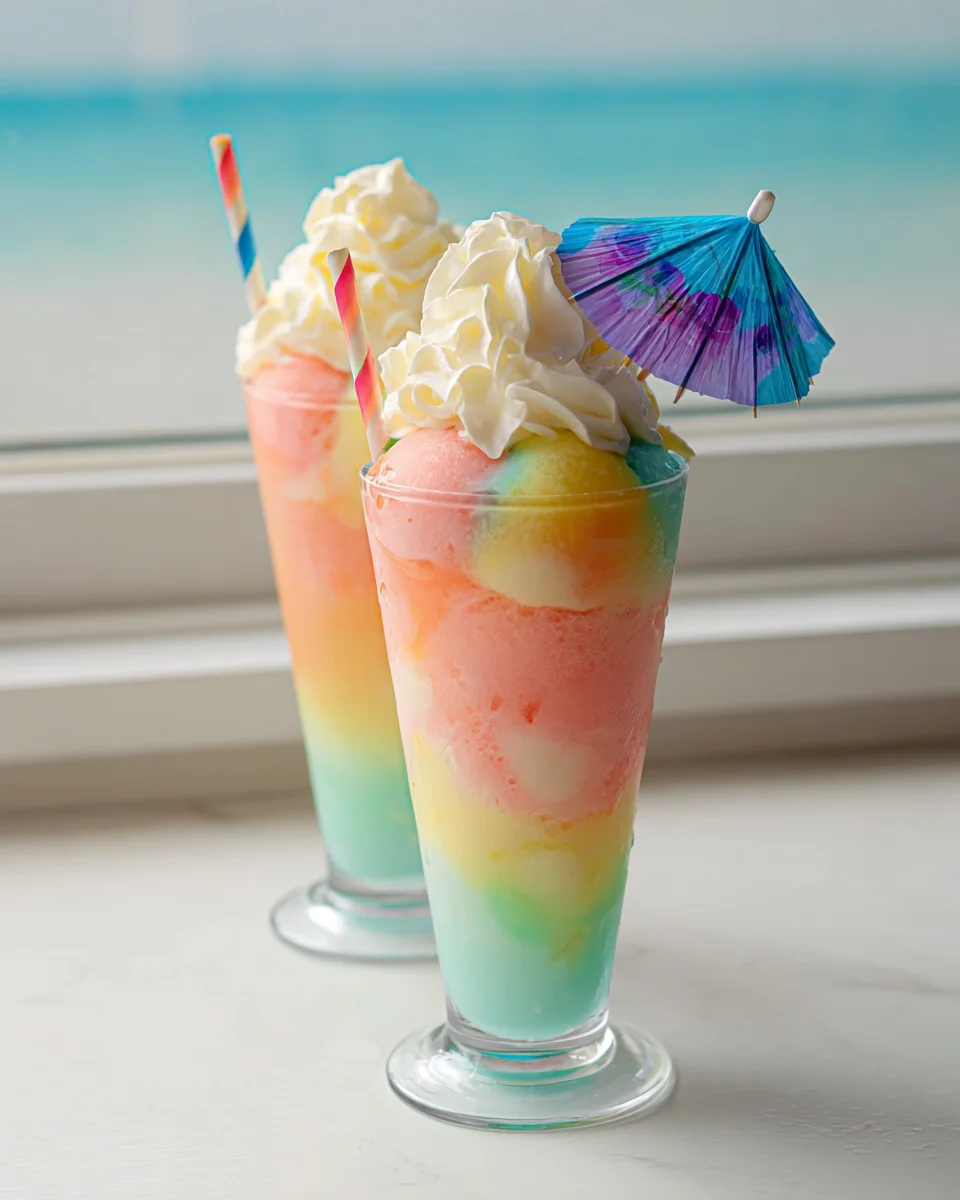 Rainbow Island Float: Vibrant, Refreshing Non-Alcoholic Drink