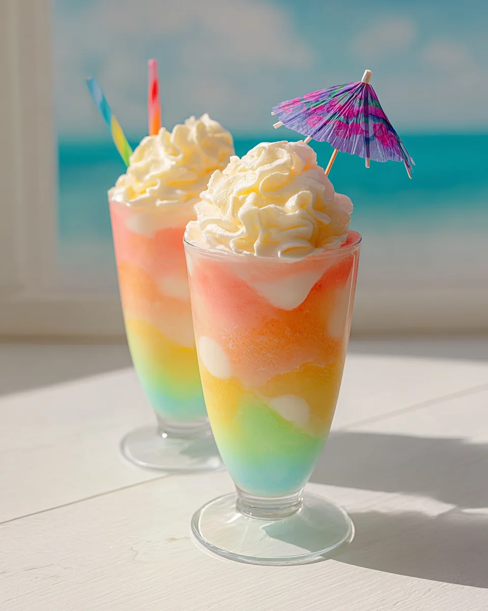 Rainbow Island Float: Vibrant, Refreshing Non-Alcoholic Drink