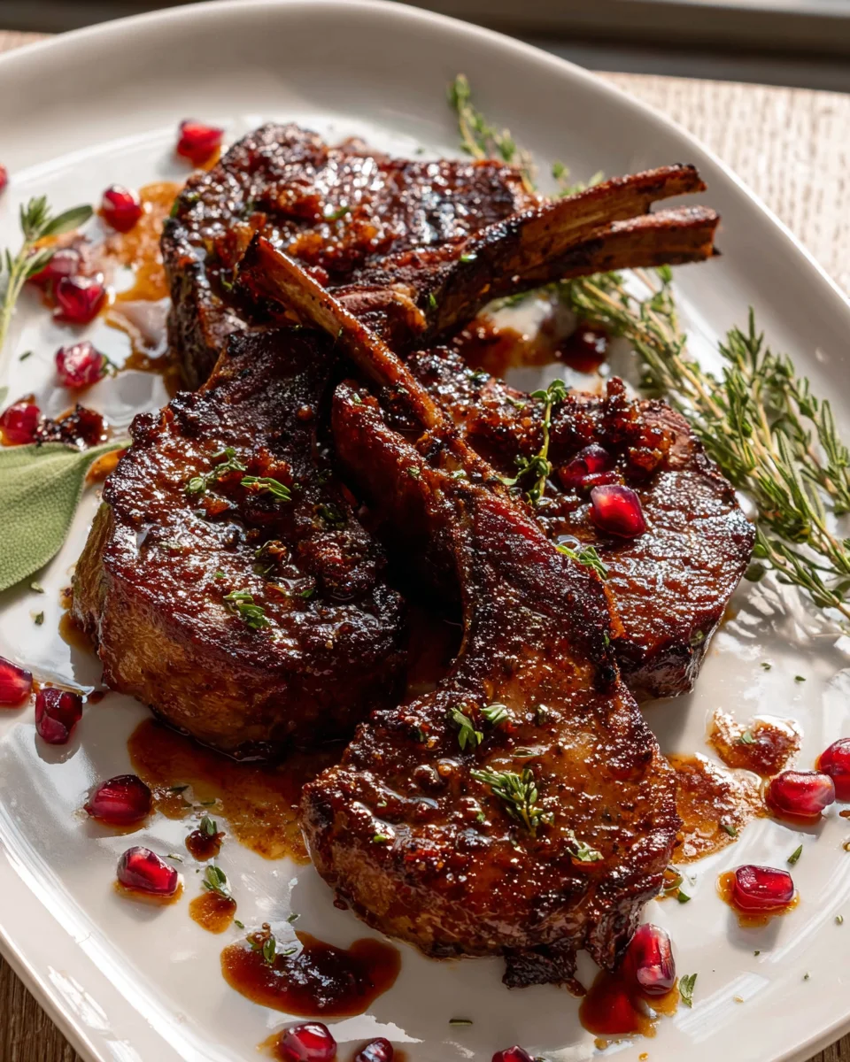 Fancy Pomegranate Lamb Chops