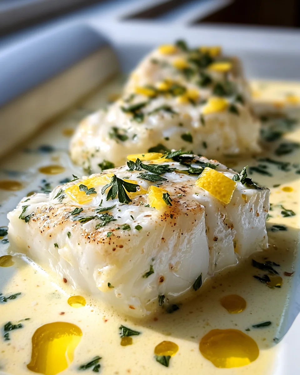 Easy Baked Cod with Coconut Lemon Cream Sauce Recipe