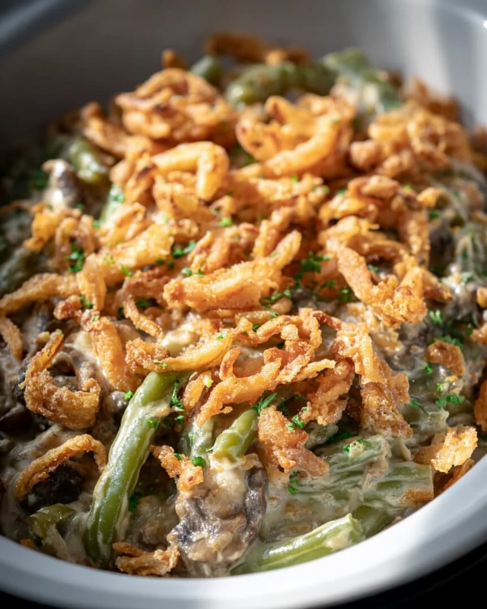 Easy Crock Pot Green Bean Casserole Recipe