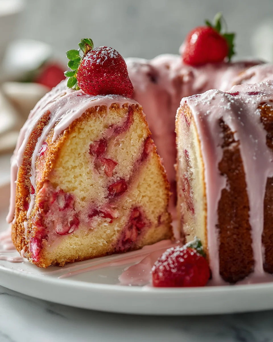 Strawberry Milkshake Pound Cake