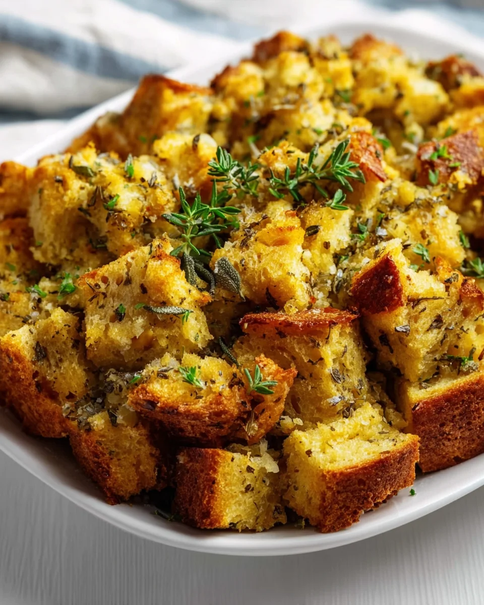 Savory Classic Bread Stuffing With Fresh Herbs Recipe Kitchenyumm Savory Classic Bread Stuffing With Fresh Herbs Recipe Kitchenyumm