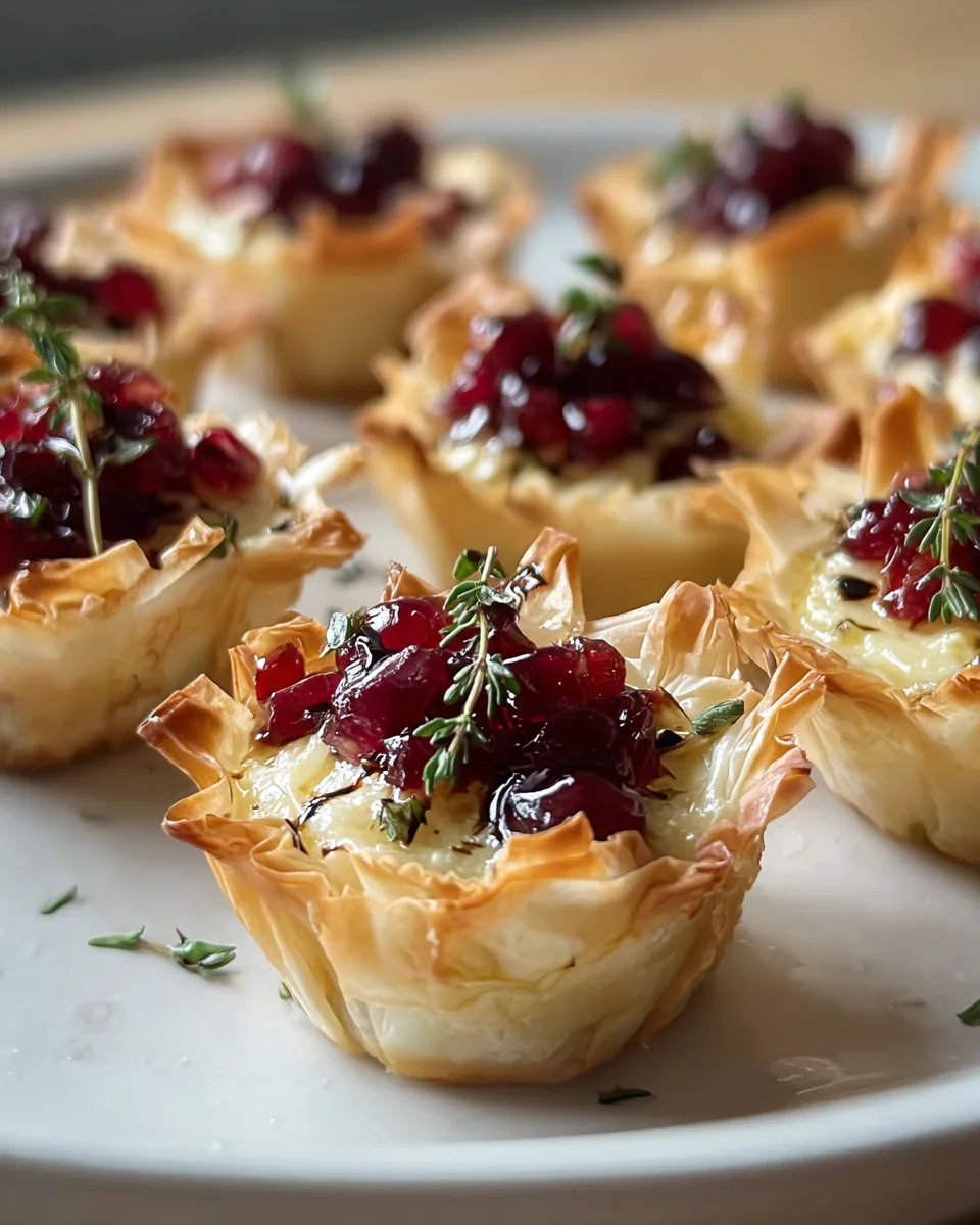 Sweet & Savory Cranberry Brie Phyllo Cups for Festive Gatherings