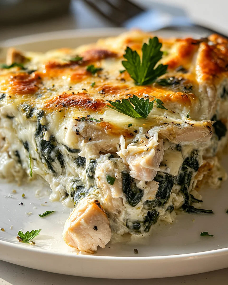 Creamy Chicken and Spinach Casserole with Cream Cheese Recipe