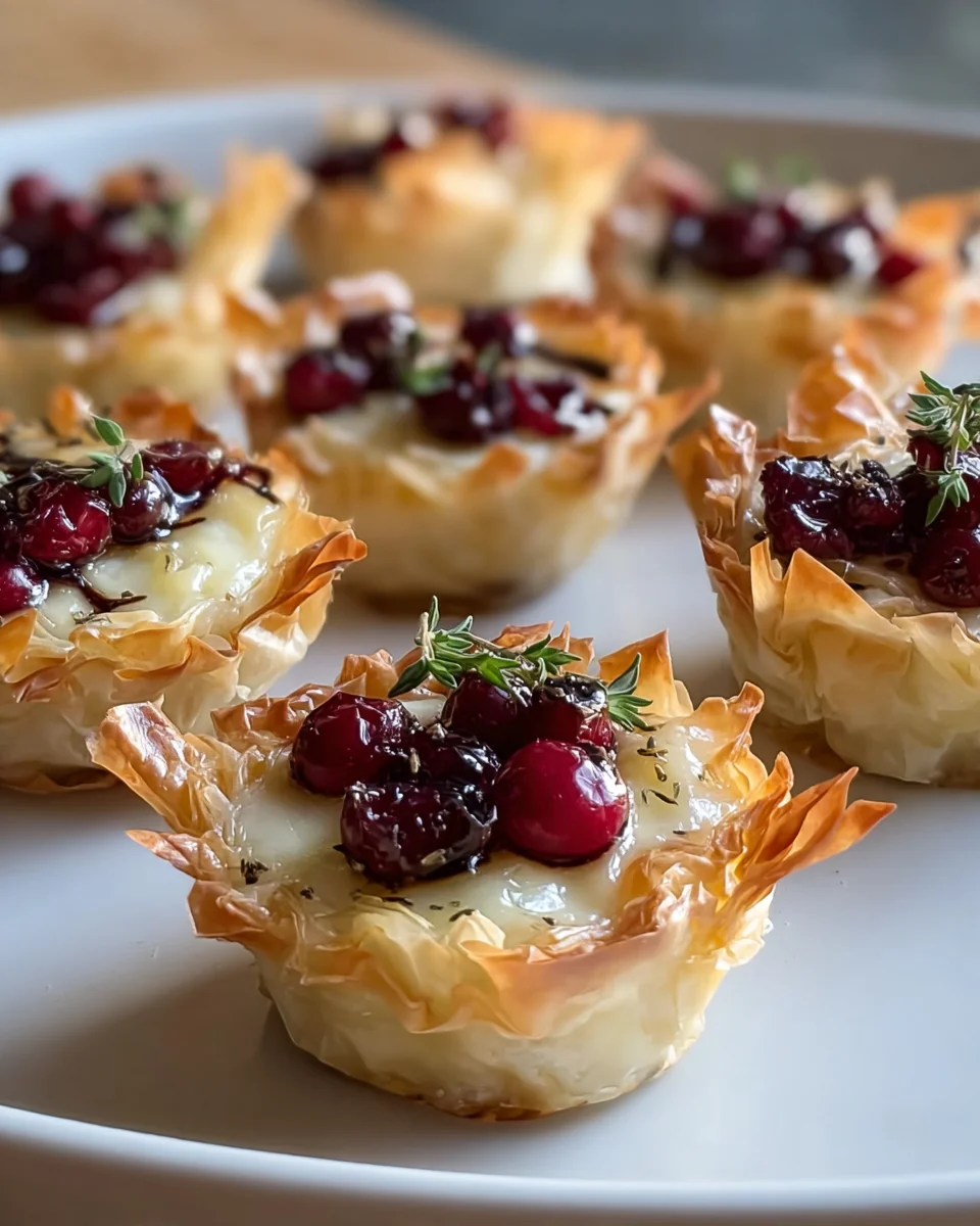 Sweet & Savory Cranberry Brie Phyllo Cups for Festive Gatherings