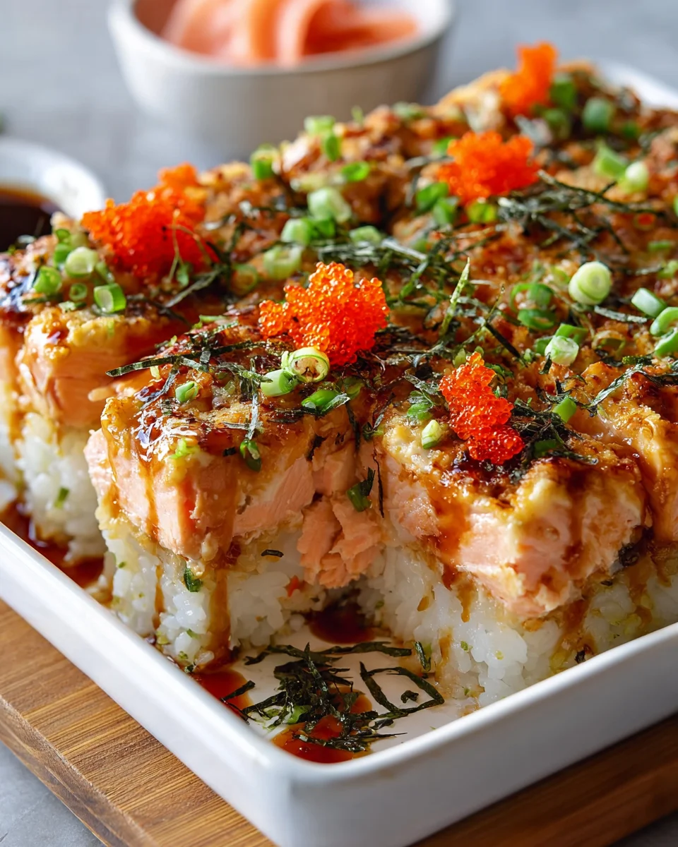 Spicy Salmon Sushi Bake: Easy & Delicious Dinner Recipe!