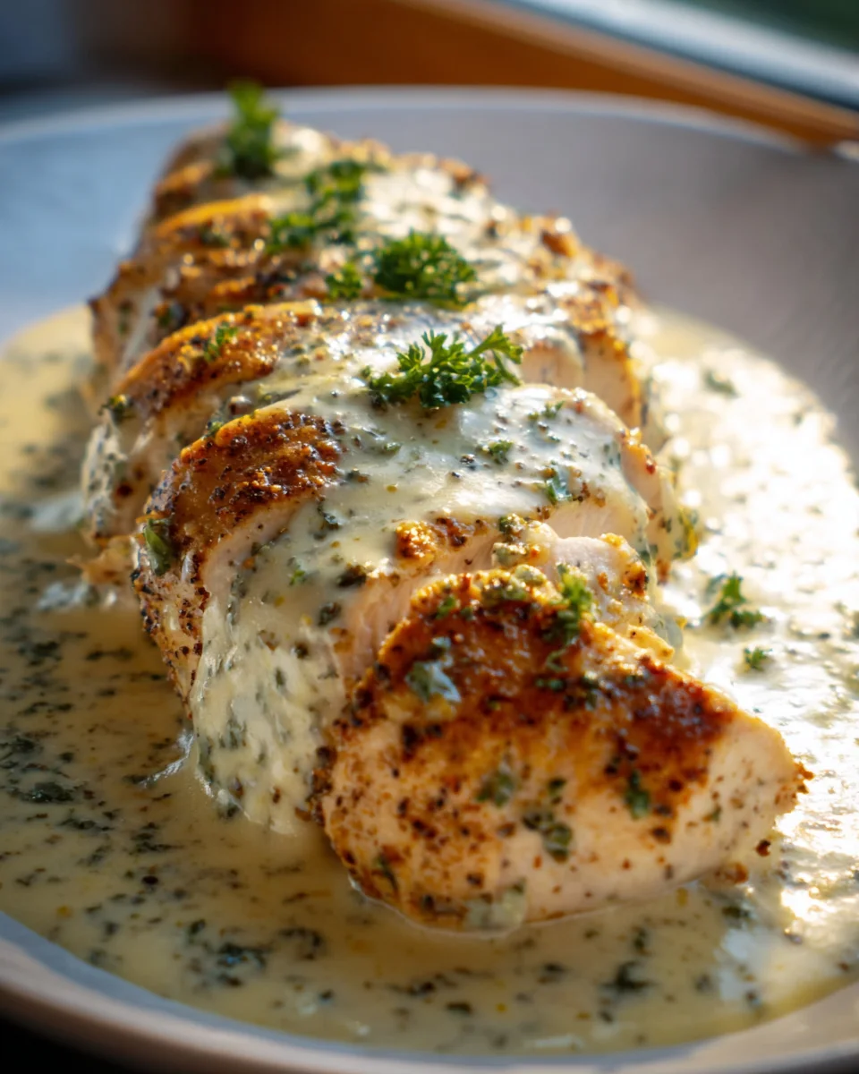 Baked Caesar Chicken With Creamy Parmesan Sauce