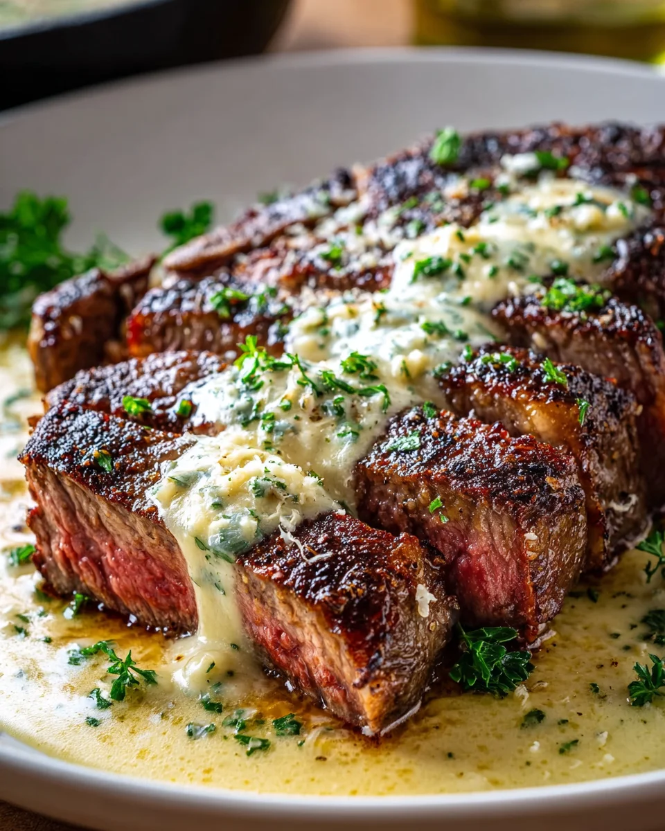Garlic Butter Steak with Parmesan Cream Sauce Recipe Delight