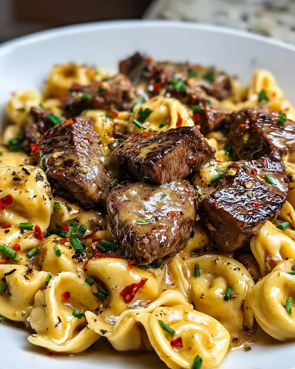 One Pan Cowboy Butter Tortellini Steak Bites Dinner