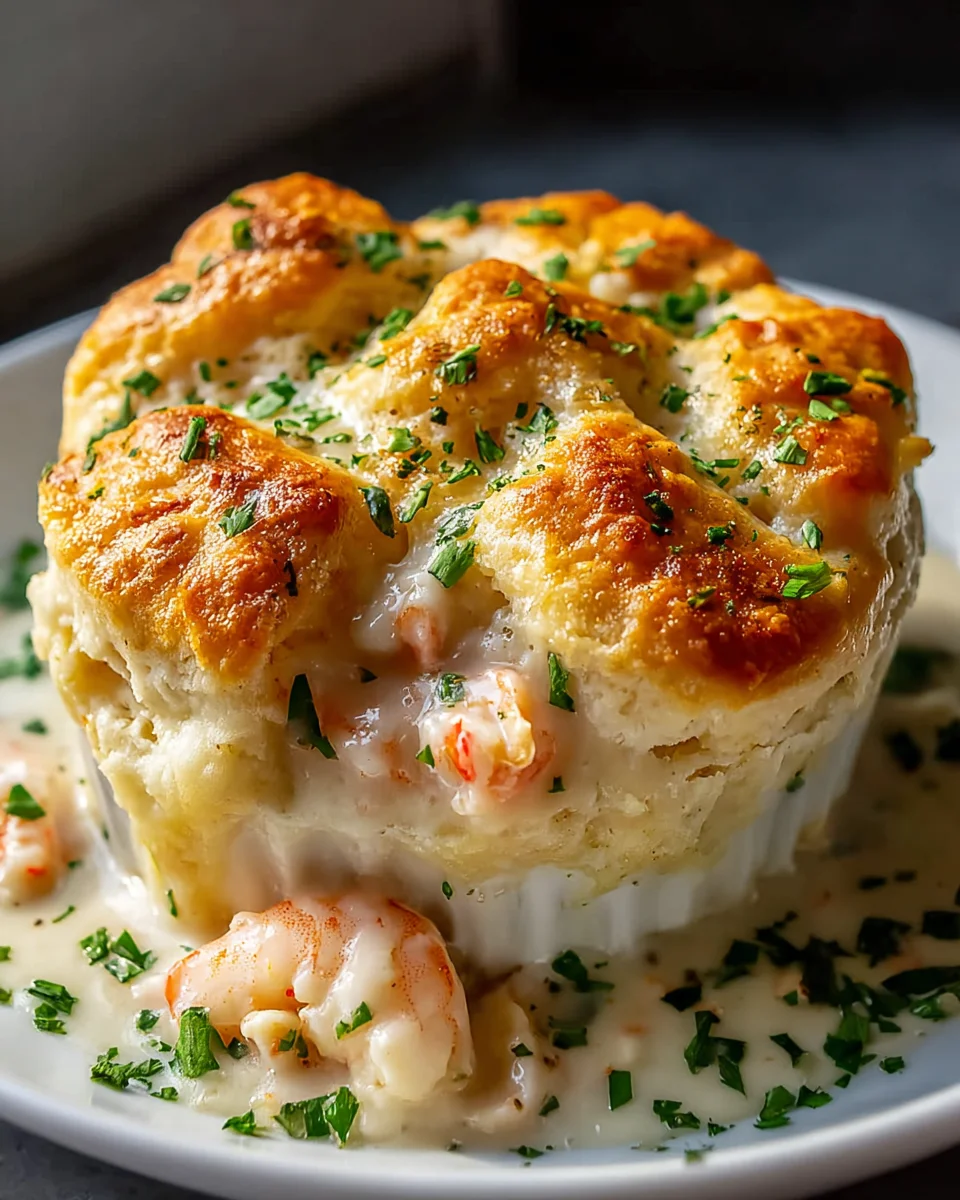 Ultimate Shrimp Lobster Cheddar Bay Biscuit Pot Pie
