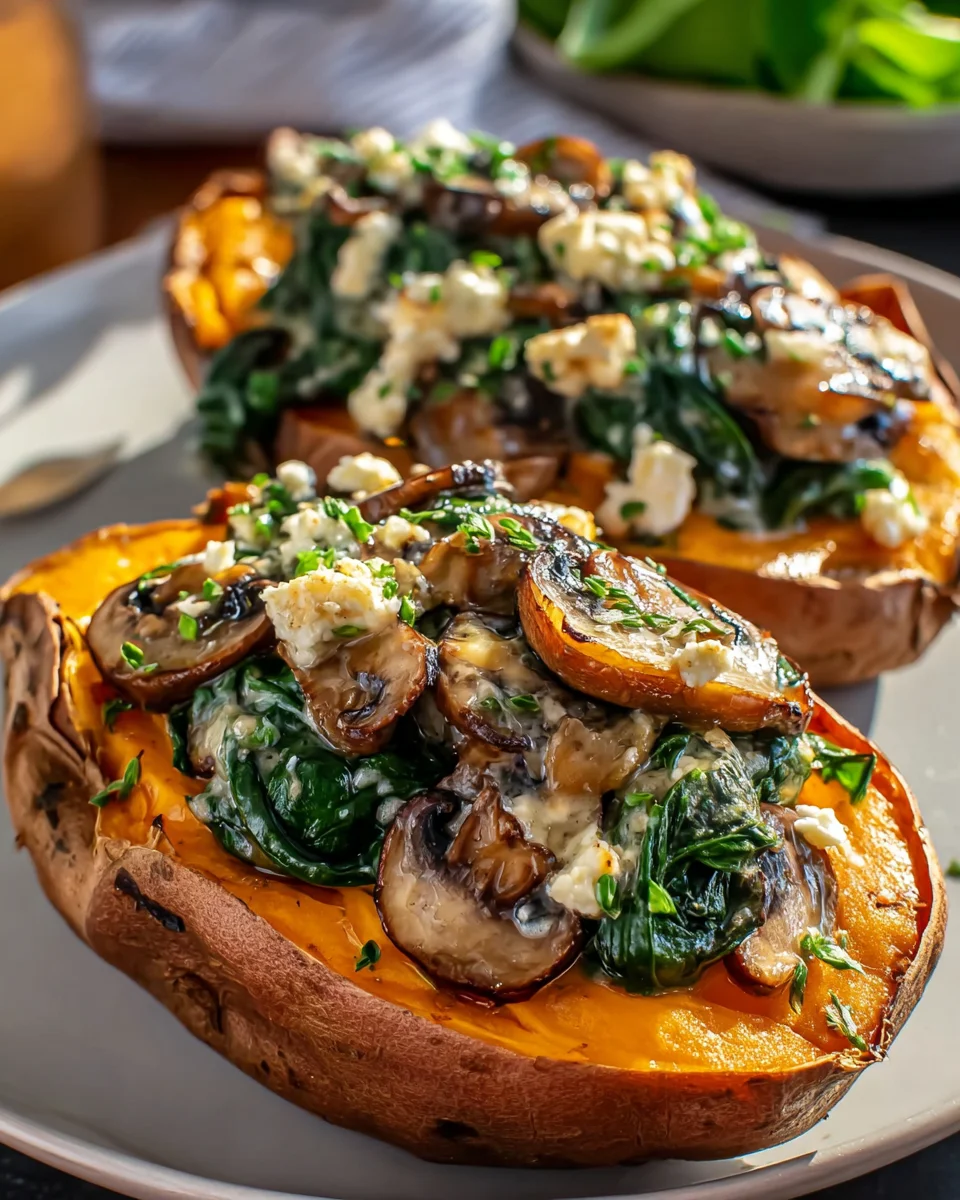 Ultimate Stuffed Sweet Potatoes with Beef, Mushrooms & Spinach
