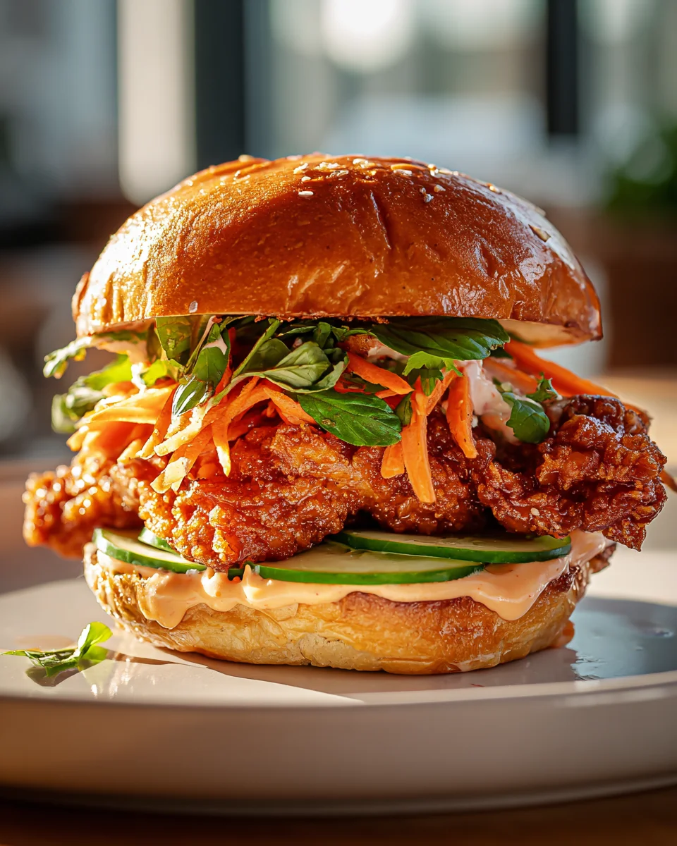 Crispy Thai Fried Chicken Sandwich Recipe with Zesty Sauce