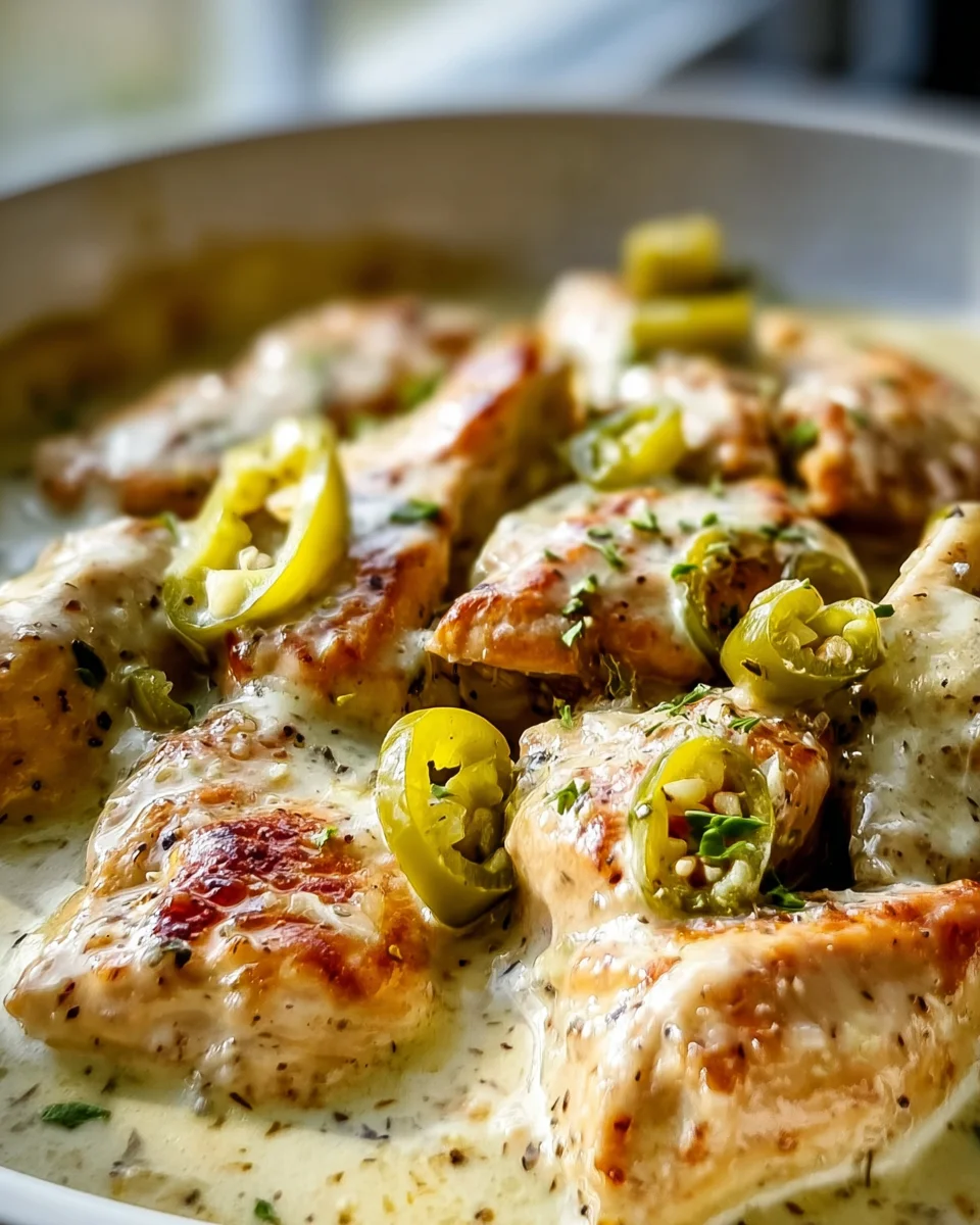 Quick & Easy Creamy Pepperoncini Chicken Skillet Recipe