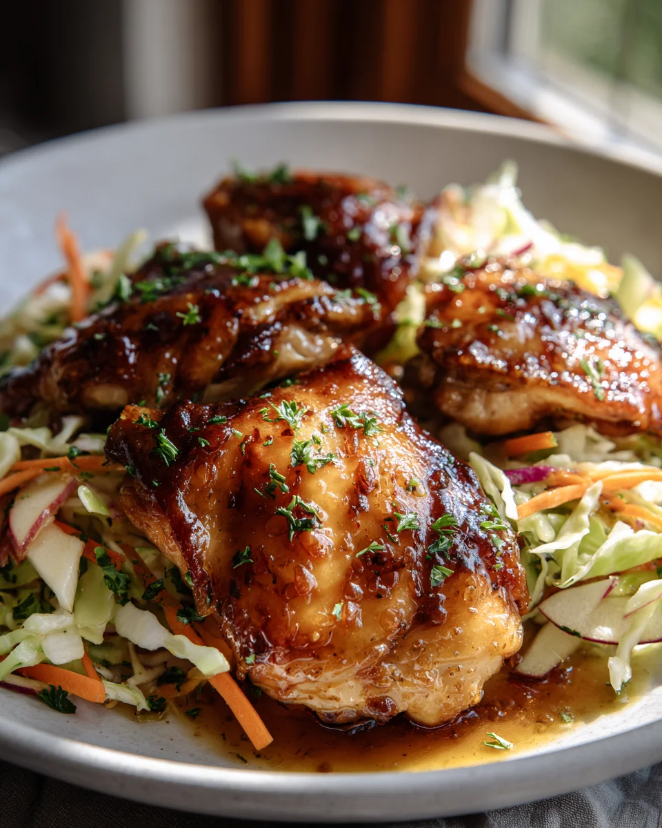 Sticky Apple Cider Chicken Recipe with Autumn Slaw Delight