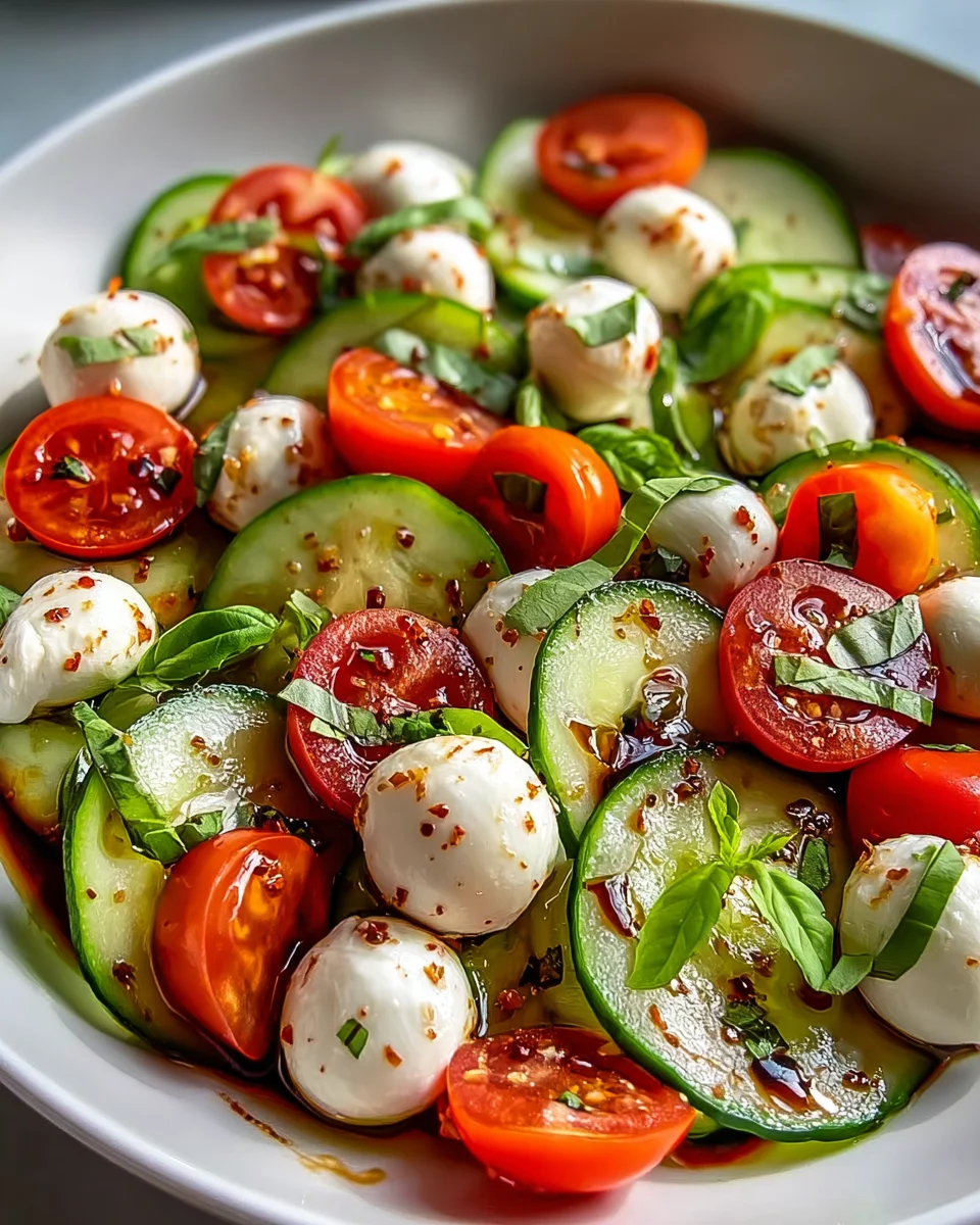 Cucumber Caprese Salad: Light, Fresh & Flavorful Recipe